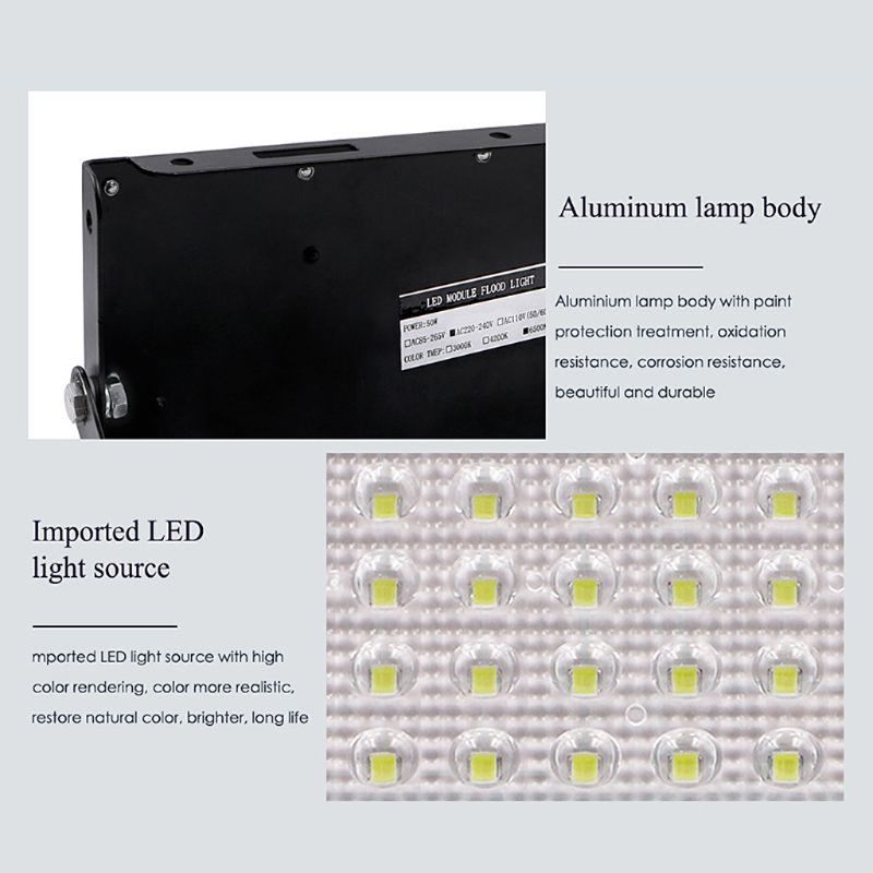 LED Floodlight Outdoor Spotlight 50W Wall Washer Lamp Reflector IP65 Waterproof Lighting Garden Flood Light 110V
