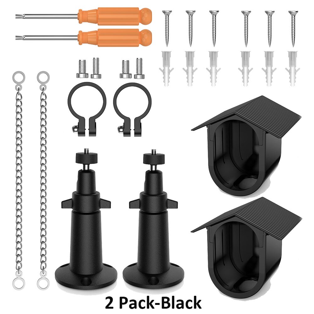 Wall Mount Holder for Arlo Pro 3/Arlo Ultra with Waterproof Protective Cover Case and Anti-theft Chain,Arlo Camera Accessories: 2 pack-black
