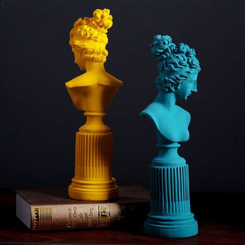 Nordic Woondecoratie Hars Standbeeld Karakter Sculptuur Kamer Decoratie Accessoires Creatieve Ambachten Golden Desktop Meubels