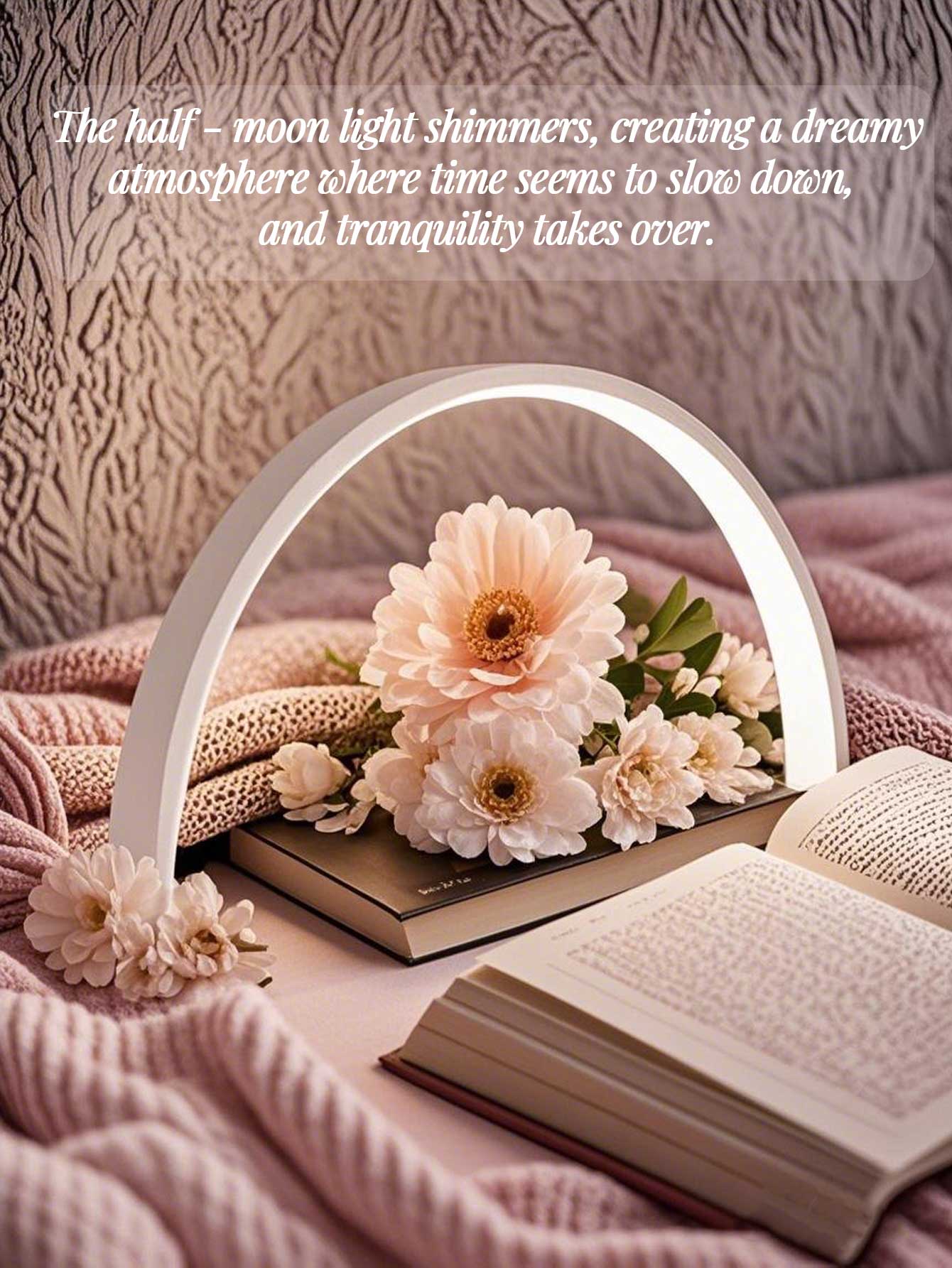 Lâmpada de unha meia-lua em forma de U, lâmpada de mesa com botão USB, para iluminação de unhas, cômoda, mesa de artesanato, iluminação de mesa de cabeceira