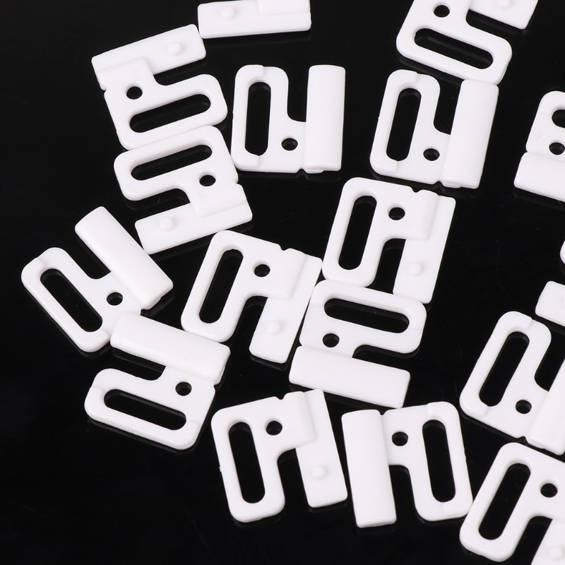 10 x plastic rechthoekige haakjes en sluitingen voor het naaien van een badpak, bh en bikini