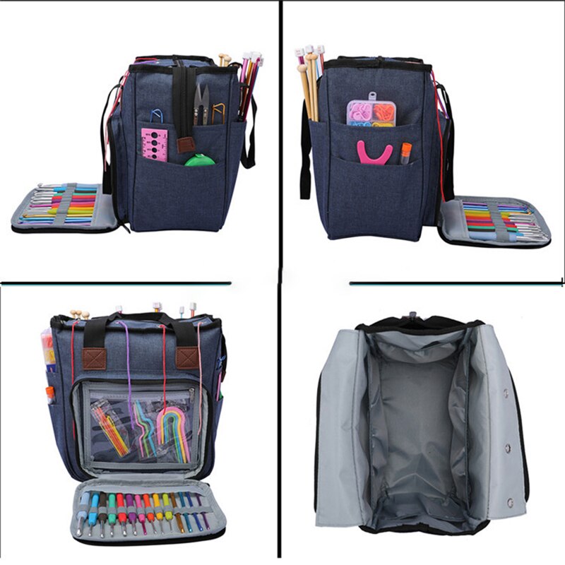 Portable Knitting Bag Organizer Yarn Storage Case for cotton cord Thread Wool Yarn Crochet Hook Sewing Needle Accessory Tool box