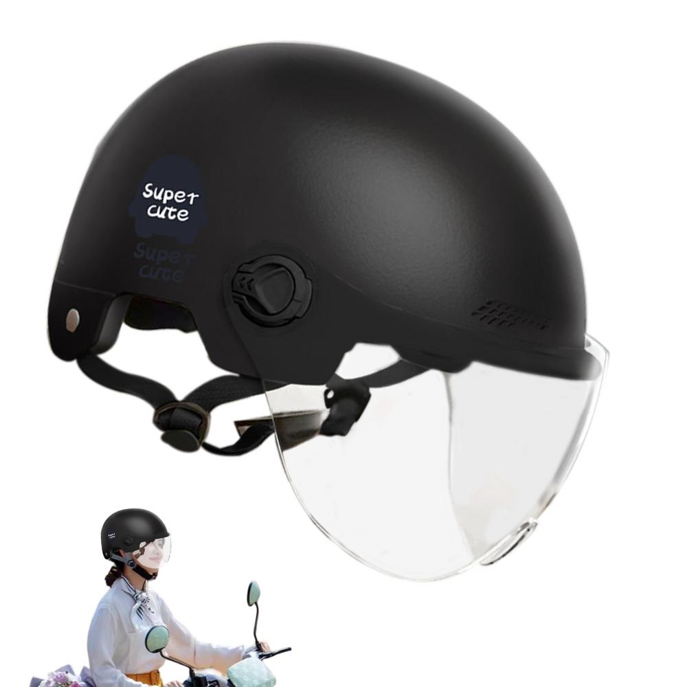 Motorcycle Half Headgear Portable Half Head Cap For Motorcycles Sun Protection Electric Motorcycle Supplies Open Face Headgear: Red