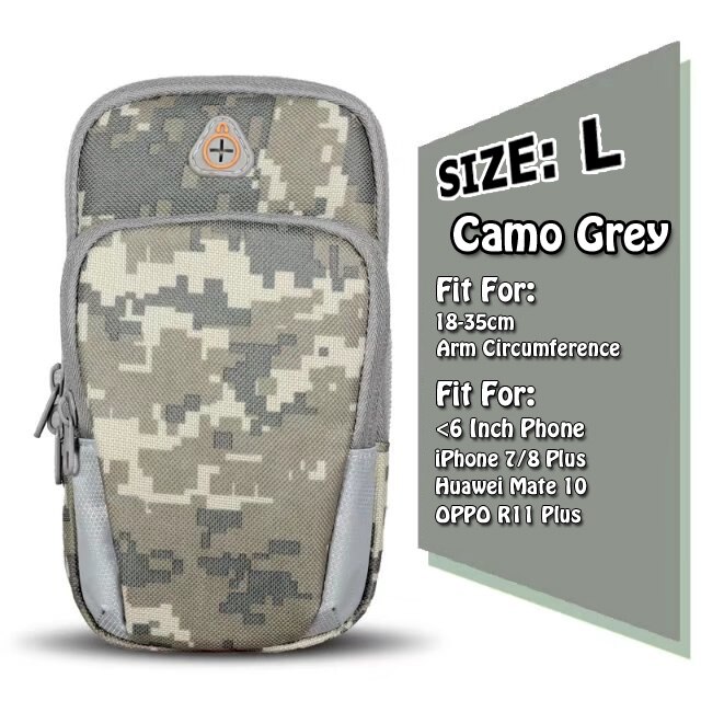 Mobiele Telefoon 6 Inch Sport Armband Running Case Voor iPhone X 8 Plus Galaxy S9 Waterdicht Camo Nylon Outdoor GYM bag Headset Poort