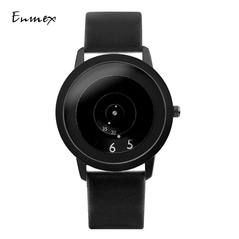 Enmex hit colour band wristwatch focal point special Hidden numbers men casual quartz watch: X1