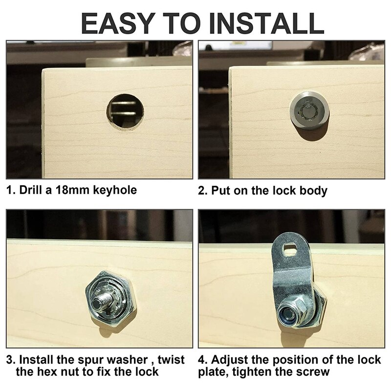 6 Pack Upgraded Cam Lock RV Storage Locks, Keyed Alike Cabinet Locks for RV Storage Door Tool Box Drawers