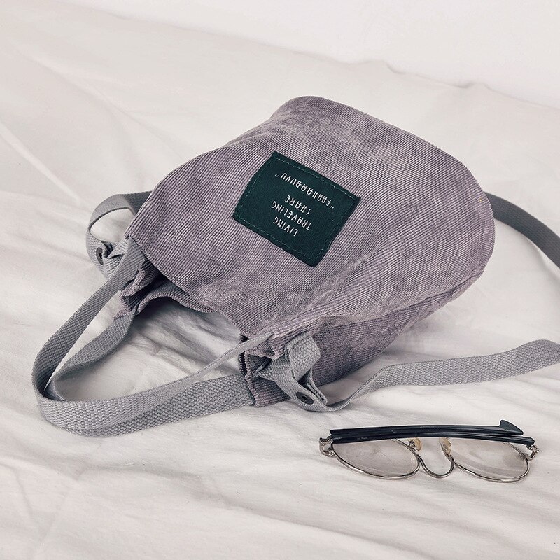 Damska mini sztruksowa torba na ramię damska nowa mała torebka brezentowa damska na co dzień portmonetka w starym stylu wiadro z tkaniny na dziewczynę