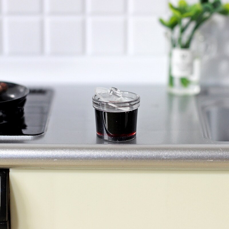 Cute mini 1/12 scale dollhouse miniature kitchen salt & soy sauce & chili oil castor pretend play doll food toy accessories