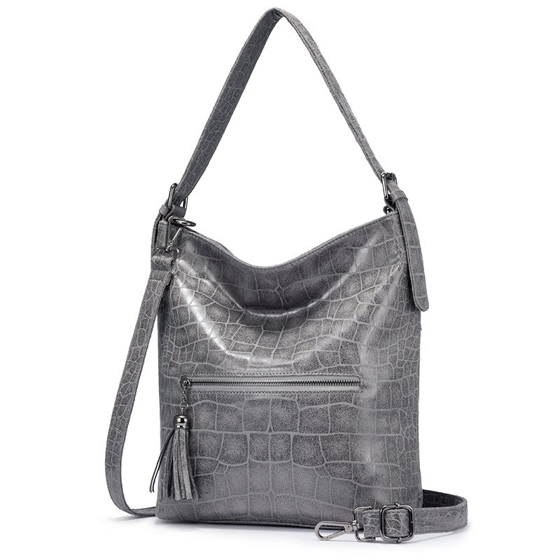 Realer handbags women shoulder bags for Ladies Hobos big capacity Tote bags female luxury women bag: Gray