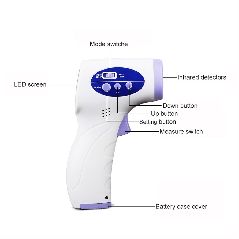 Infrarot Nicht-kontaktieren Stirn Temperatur Instrument Genaue Messung Handheld Bequem Thermodetector