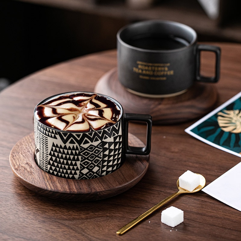 Ontbijt Koffie Mok Cup Melk Keramische Luxe Mokken Koffiekopjes Keramische Reizen Huis Tuin Koffie Tazas De Cafe Cup En schotel Set