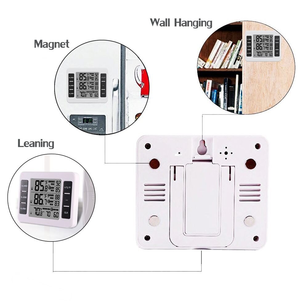 Wireless Sensor Alarm Thermometer Digital Indoor Outdoor Thermometers Weather Station Electronic Refrigerator Thermometer