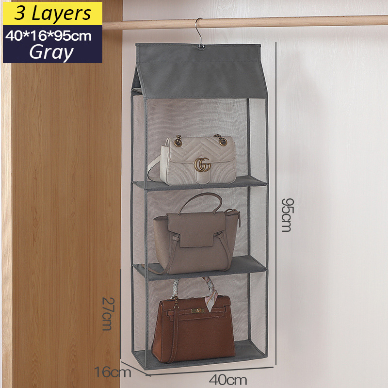Handbag Storage Box Removable Compartment Storage Rack Foldable Wall Cabinet Storage Box Suitable for Living Room Bedroom: Blue