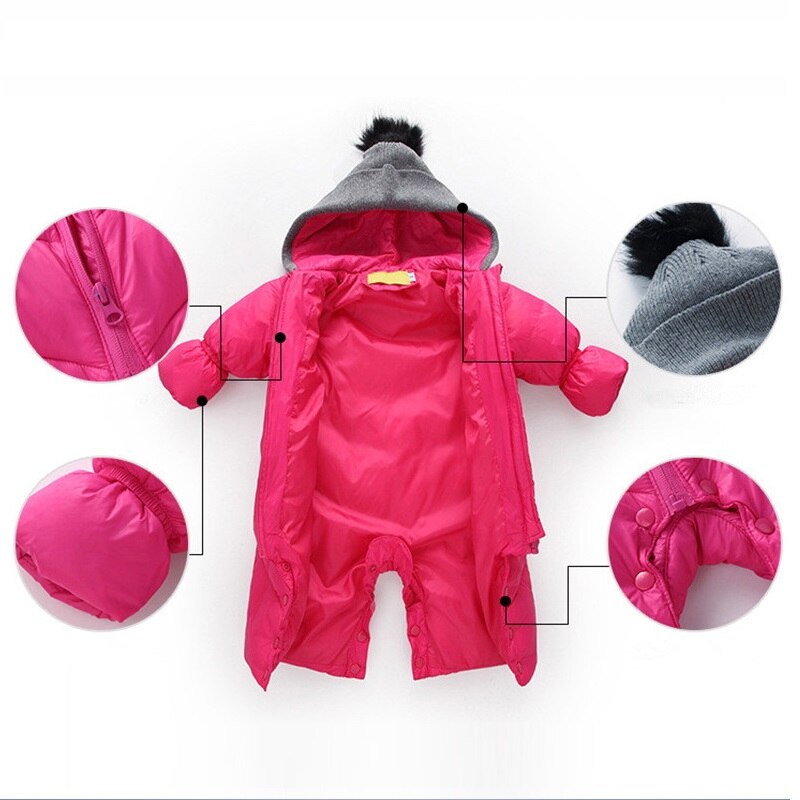 Baby Infant Down Cotton Clothes Winter Thickened Outwear Jacket Jumpsuits Toddler Pajamas Boys Girls Kids Clothing Suits Romper