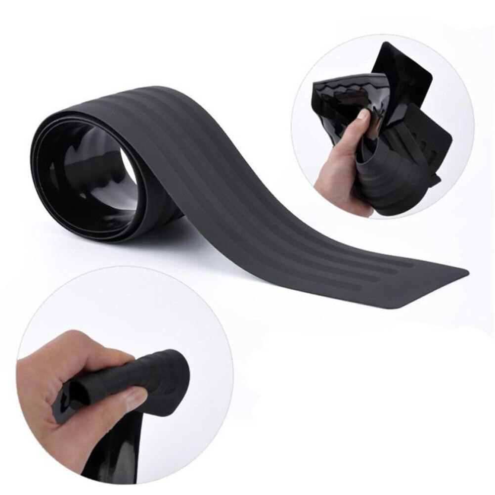 Universal Negro Anti-colisión parche parachoques Protector tira Anti-rasguño parachoques Protector goma tira