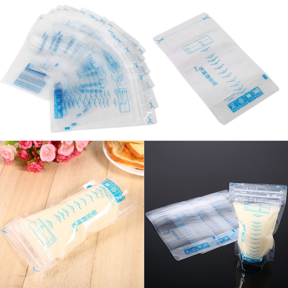 30pcs 250ml Milk Freezer Bags Mother Milk Baby Food Storage Breast Milk Storage Bag BPA Free Baby Safe Feeding Bags Feeding