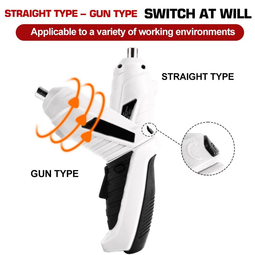 Electric Screwdriver 3.6V Portable USB Charging Cordless Battery Screwdriver Power Drill Bit Screw Driver Kit Hand Repair Tools