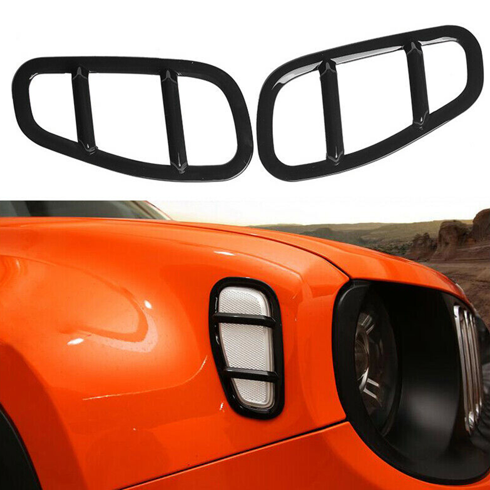 2pcs For Jeep Renegade Side Lamp Cover Black Car Styling Accessories Brand And