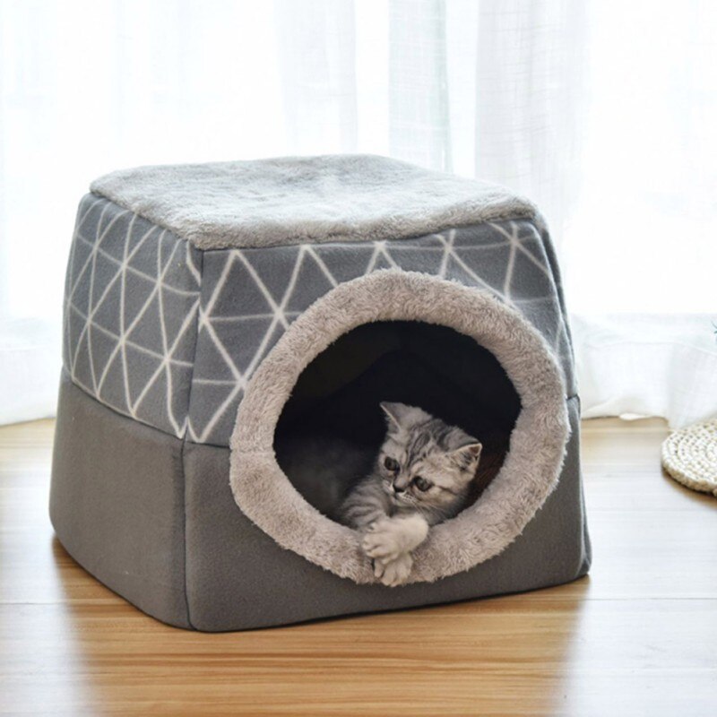 Pet Cat Bed Space Capsule House Cat Litter Villa Enclosed House Bed For Cats Pets Winter Warm Cozy Beds Soft Sleeping Bed