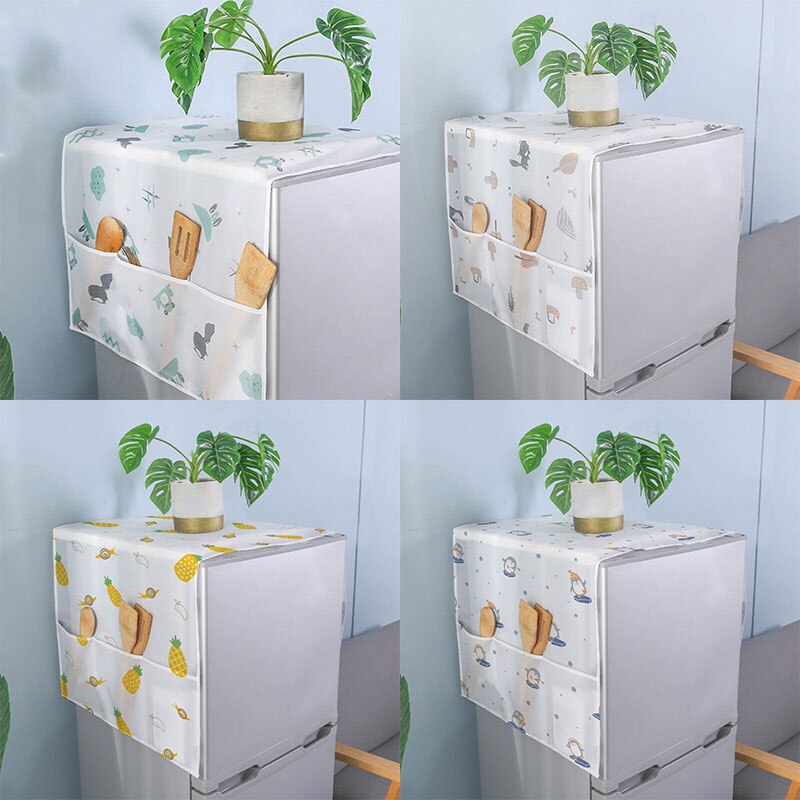 Waterproof Washing Machine Coat Dustproof Refrigerator Cover Animal Fruit Pattern Sun Dust Protection Case Household Accessories