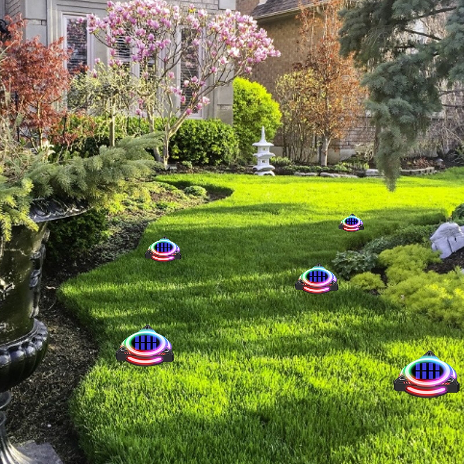 Ground Plug Light Decorative Outdoor Solar Waterproof Lamp Underground Landscape Lawn Lighting Yard Patio Garden Decoration