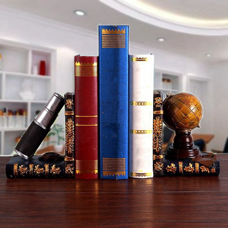 Retro Globe Boekensteunen Door Boekenplank Ambachtelijke Decoraties Kantoor Boek Stand Ornamenten