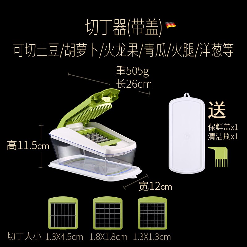 European-style Stainless Steel Kitchen Multi-function Grater Household Cleaning Wire Diced Sliced Vegetable Cutting Artifact: cover cleaning brush