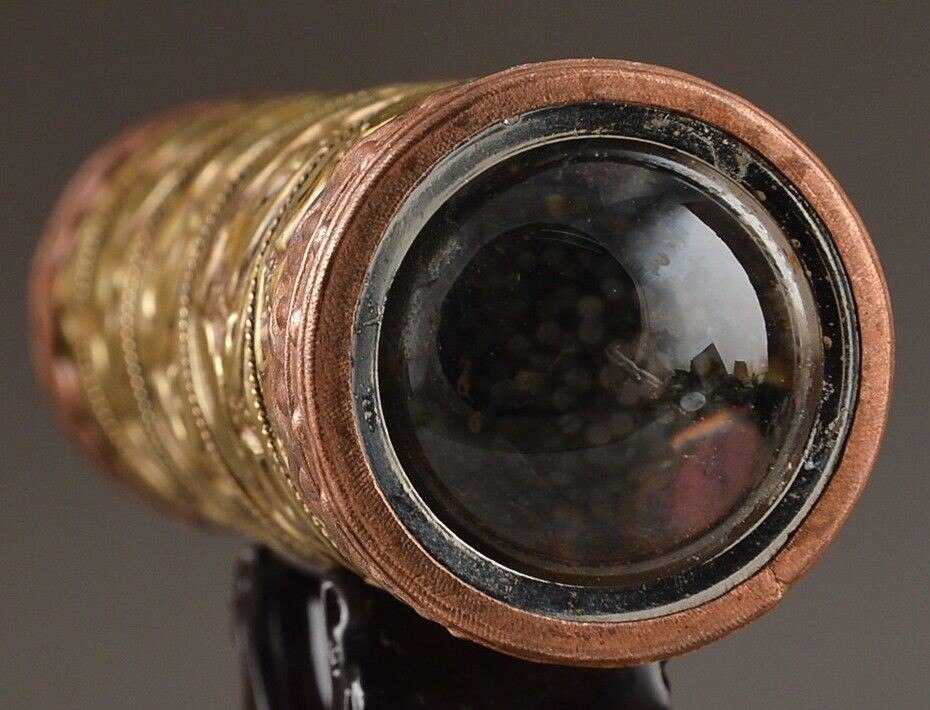 Exquisite Chinese oude messing gesneden caleidoscoop