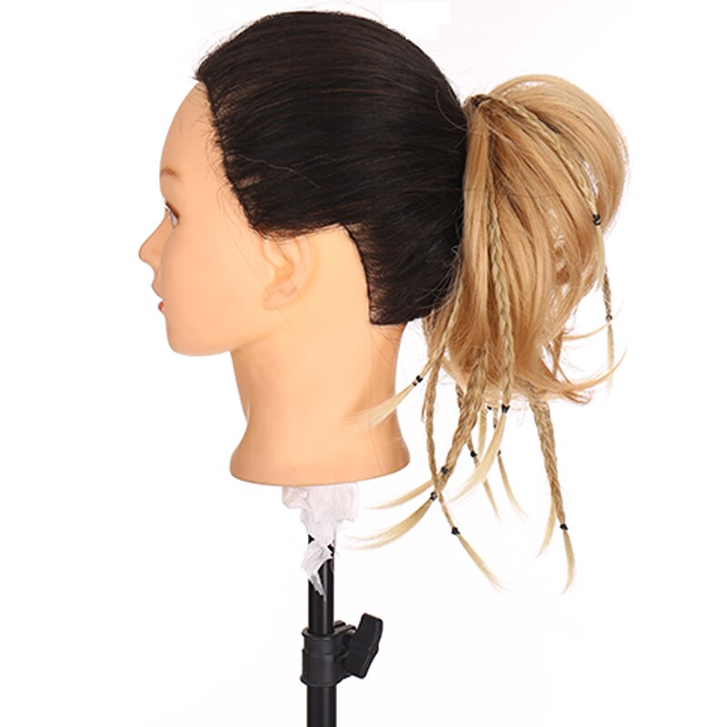QUEENYANG-Peluca de fibra sintética, pelo rizado con banda trenzada, pelo liso, Color de belleza desordenado