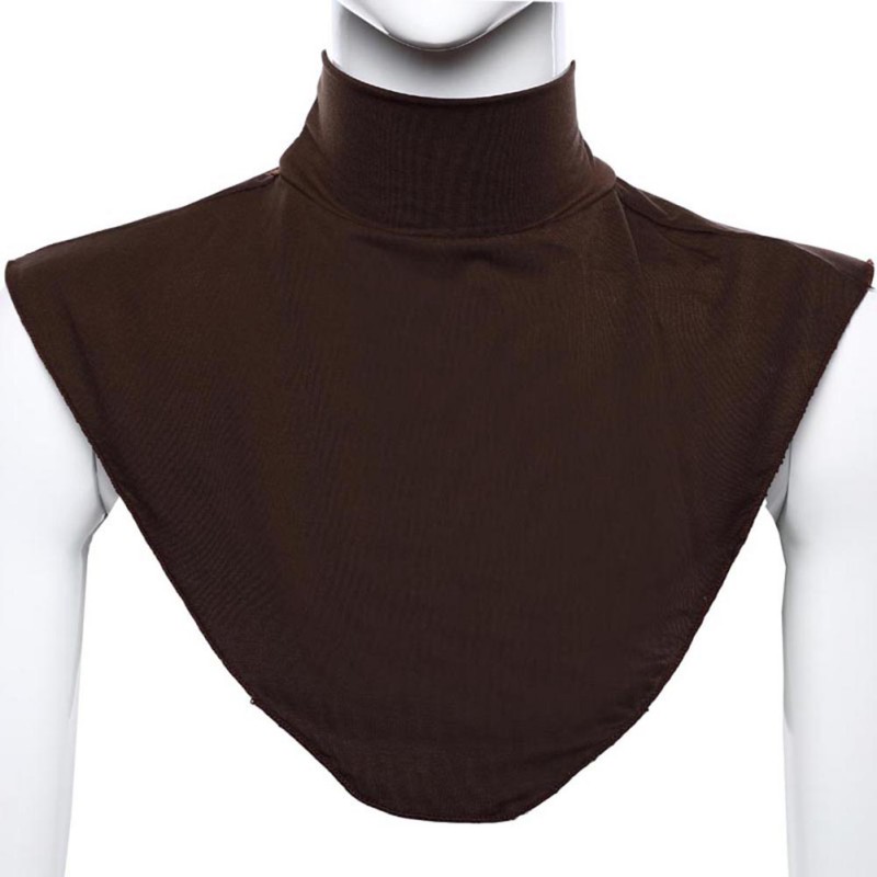 Femmes islamiques Hijab Extensions cou vérifier couverture arrière chemise islamique sous haut Hijab Femme Musulman écharpe: HT0890QC