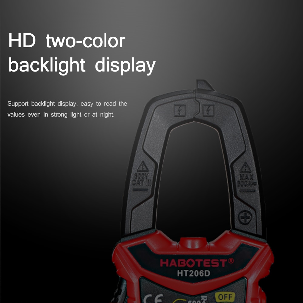HABOTEST HT206A/HT206B/HT206D AC/DC Digital Clamp Meter for Measuring AC/DC Voltage , AC/DC Current, NCV Clamp Multimeter