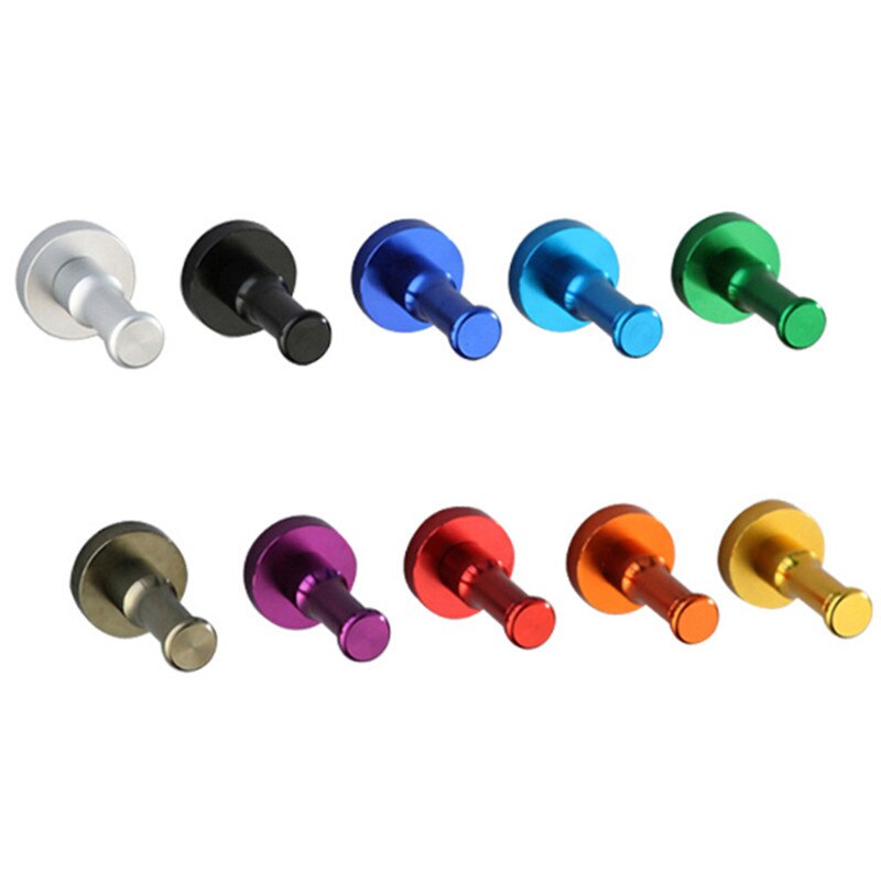 10 kleuren ruimte aluminium multi-color diy handdoek muur haak spijker badkamer keuken kleding sleutel kapstok tas hanger houder