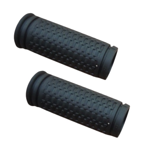 2 Pcs Black Texture Non-slip Rubber Handlebar Grip for Bike Bicycle