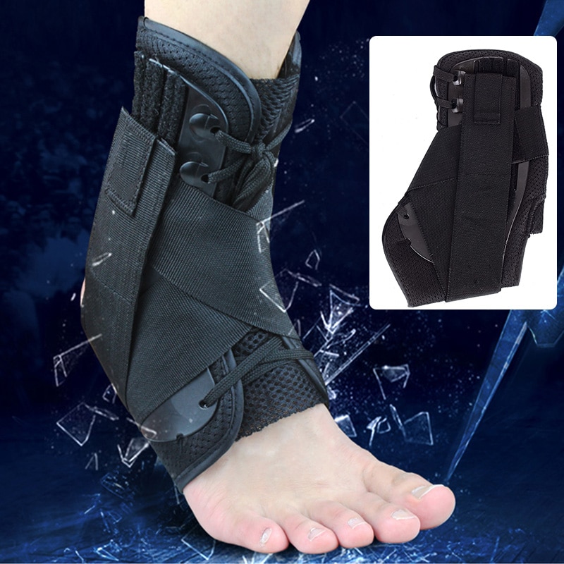 Enkelbrace Ondersteuning Stabilizer Sport Voetbal Compressie Verstelbare Lace Up Enkel Sokken Protector Orthese