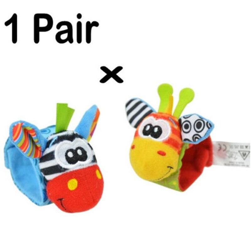 1 paar Baby Infant Weiche Rasseln Nette Baby Spielzeug Handgelenk Handbell Fuss-sucher Socken Entwicklungs spielzeug