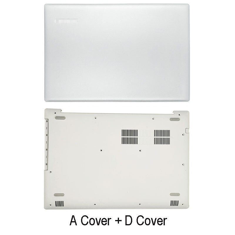 Coque arrière LCD pour ordinateur portable Lenovo, compatible avec IdeaPad 320 – 15 320-15IKB 320-15ISK 320-15ABR, lunette avant, charnières repose-paume, boîtier inférieur blanc: AD Cover