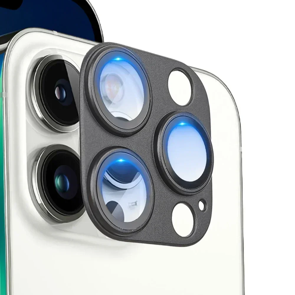 Protezione della fotocamera in metallo per iPhone 16 pro Max 16pro 16più 16ProMax Custodia in lega posteriore Obiettivo 3D Copertura in vetro temperato Tappo protettivo: blu / Bundle1