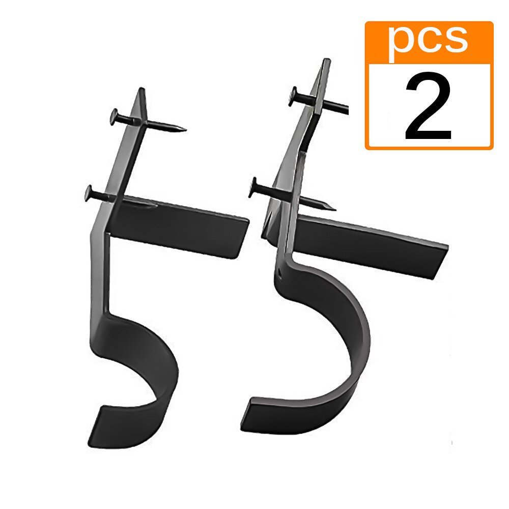 2pcs Bracket Hang Curtain Rod Holders Tap Right Into Window Frame Rod: Default Title