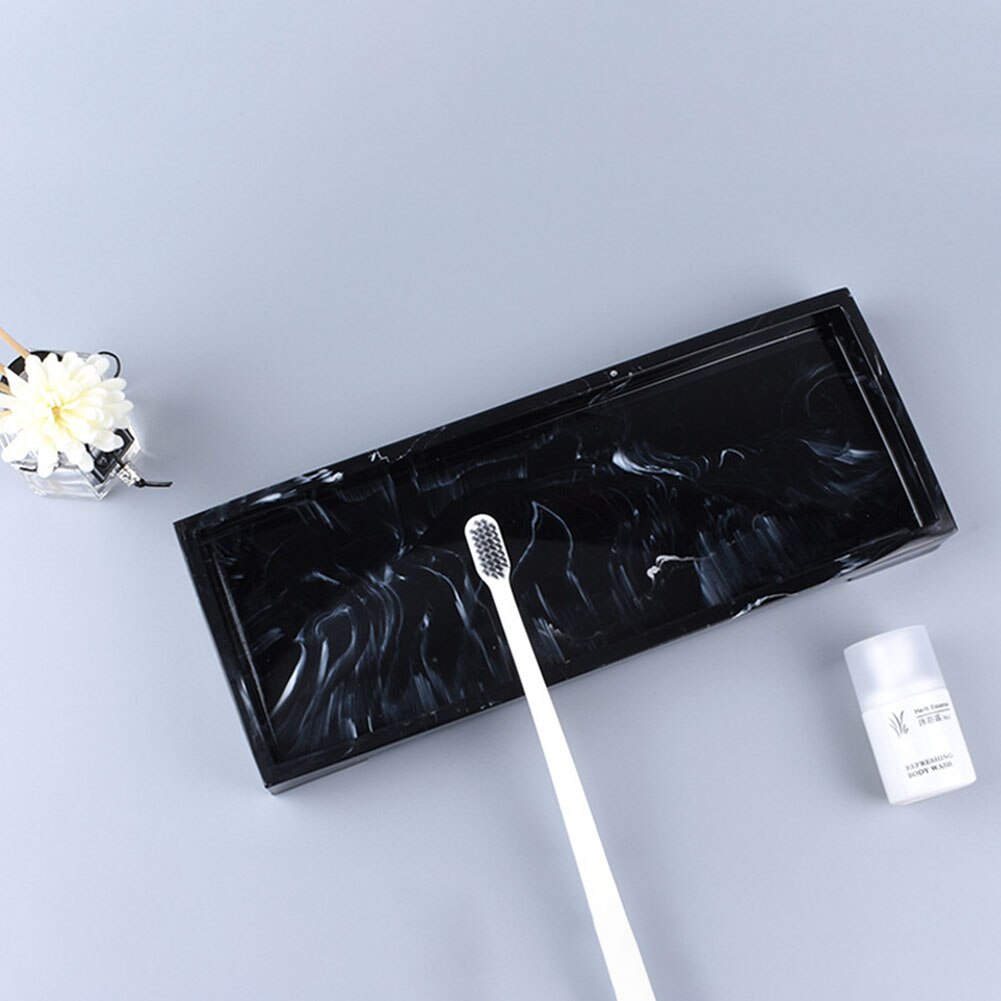Bandeja de baño de estilo nórdico con de mármol resistente al desgaste para el hogar, jabón de Hotel, Storage Countertop Teethbrush Cup, bandeja de suministros