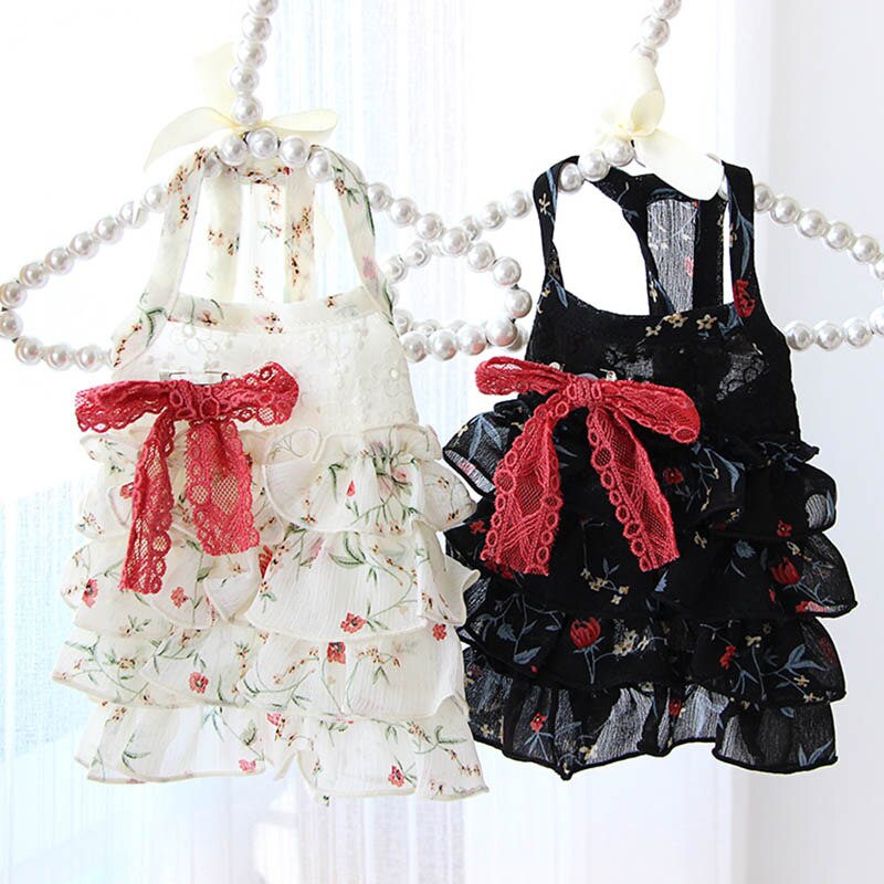 Princess Dog Dress Tulle Bow Tie Pet Cat Dress Chihuahua Summer Pet Dog Dresses for Small Dogs Costume Shih Tzu Disfraz Perro