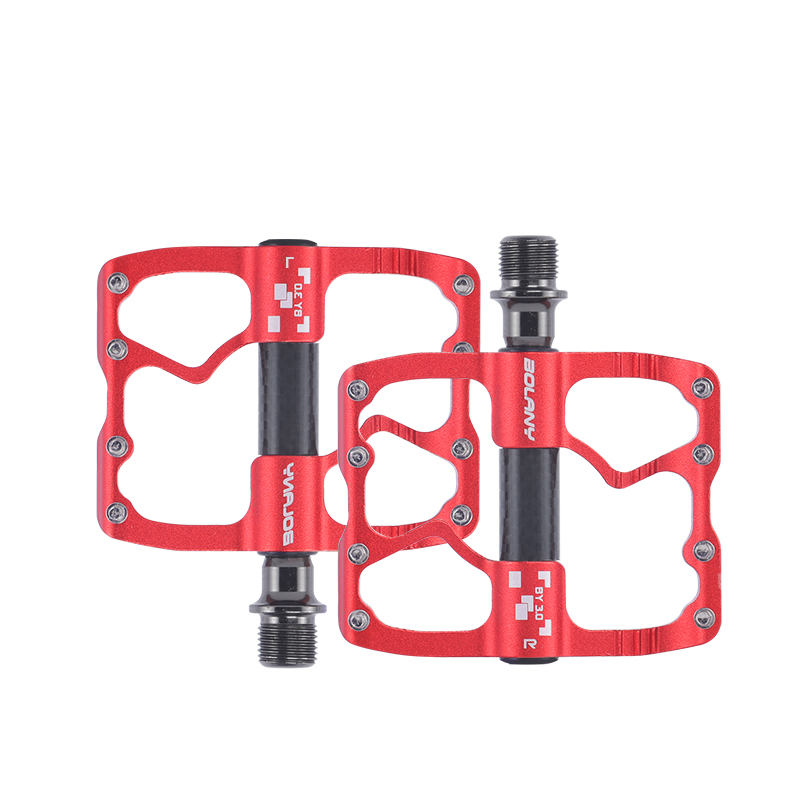 BOLANY-pedales ultraligeros antideslizantes para bicicleta, accesorio para bici de carretera, CNC, BMX, MTB, rodamiento sellado: Rojo