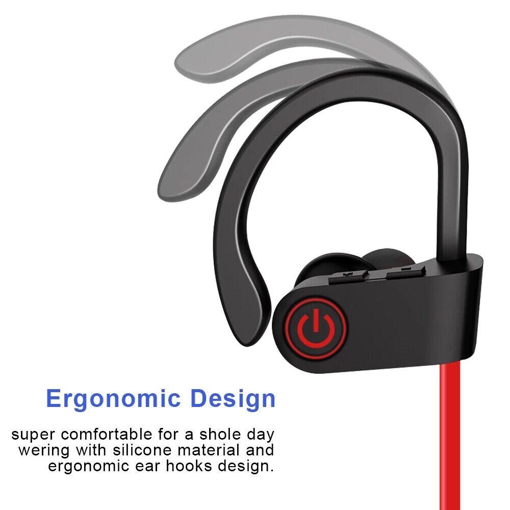 Kabellose bluetooth 5.0 ohrhörer stereo-kopfhörer in-ear-headset mit eingebautem mikrofon, wasserdichtes sport-headset mit nackenbügel