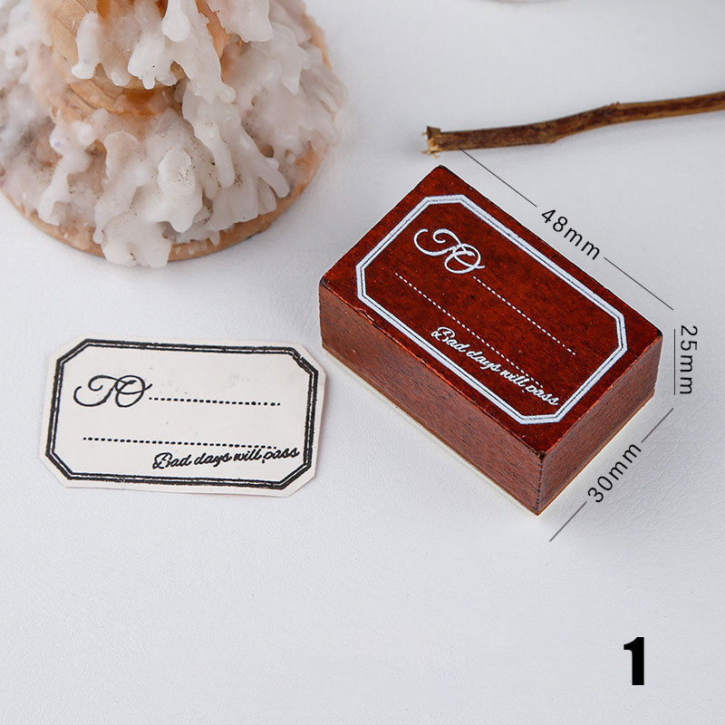 Timbre Standard Vintage pour Scrapbooking, étiquette à base de bordure noire, timbres en bois et caoutchouc, papeterie pour Scrapbooking, DIY bricolage: 1