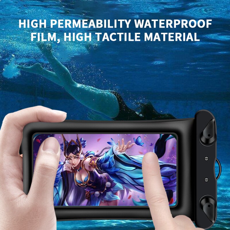 Telefoon zwemzak opblaasbare waterdichte tas strand telefoonbeschermer telefoonhouder voor zwembad telefoon waterdichte hoes