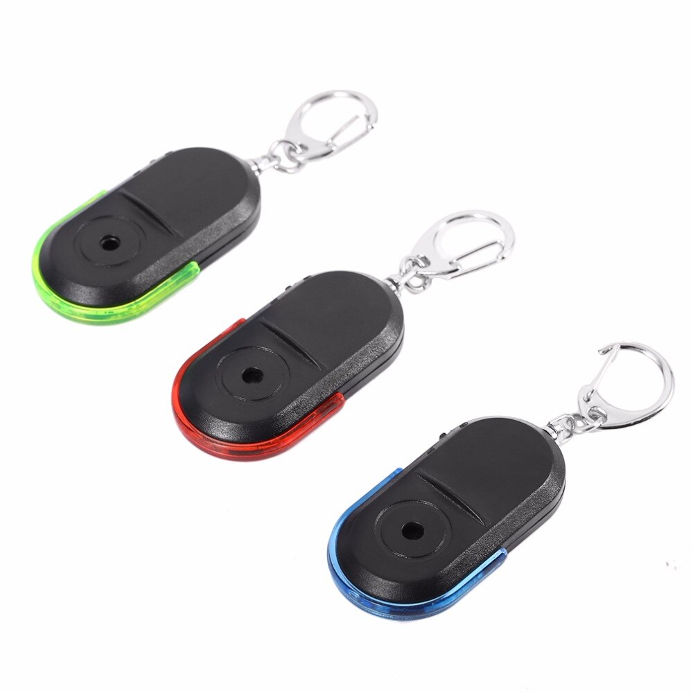 Anti-mistet alarm nøglefinder lokaliser nøglering fløjte lyd med led lys mini anti mistet nøglefinder sensor