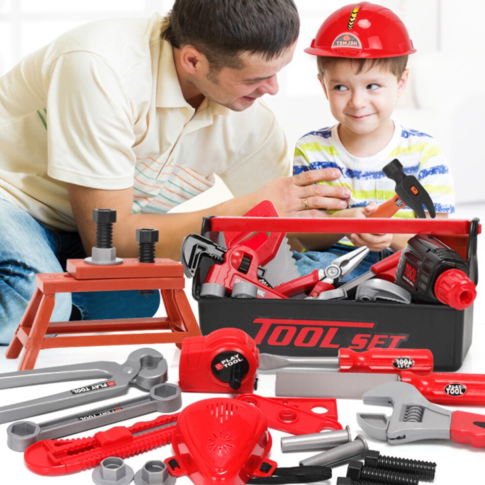 Børnelegetøj elektriske boremaskiner værktøj legetøj værktøjskasse sæt simulering boremaskine reparationsværktøjssæt huslegetøj til børn
