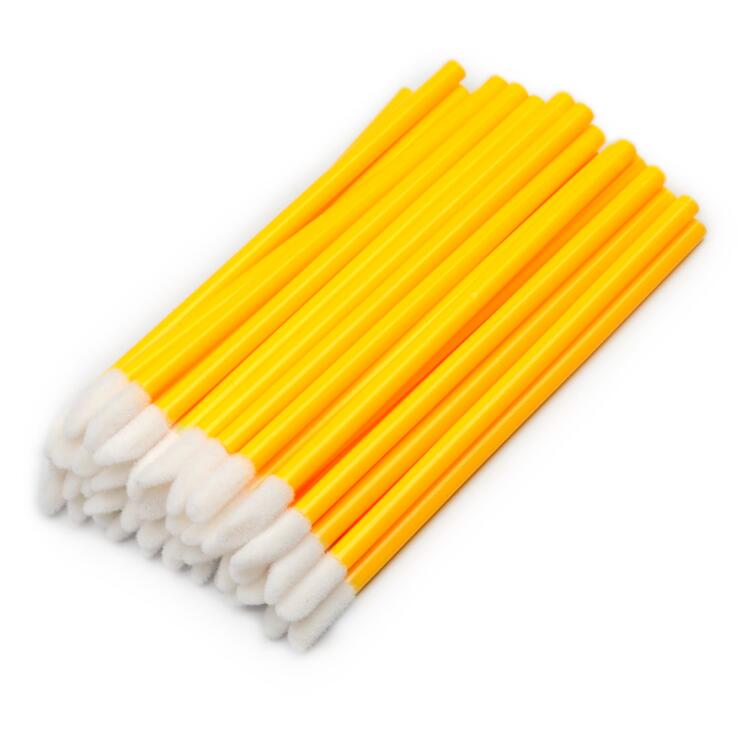 Pinceles para maquillaje descartables de 100 piezas, cepillo para pestañas, palo de algodón limpio, extensión de pestañas, limpieza, limpieza, hisopo, herramientas de belleza para maquillaje: Yellow-50pc