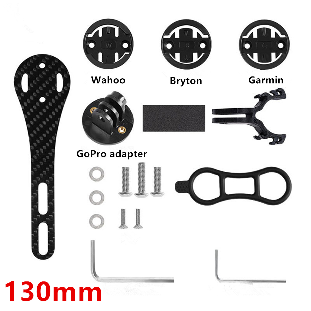 BKPTX CM-01 Carbon Computer Halterung Rennrad Integrierte Lenker Für Garmin/Wahoo/Bryton/Kamera 3K Fahrrad Zubehör: WEISS