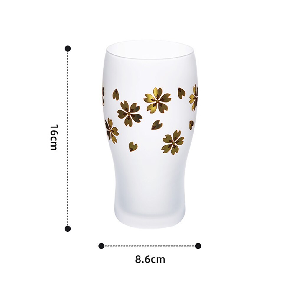 Japanse Stijl Sakura Frosted Glas Eco-Vriend Wijn Sap Bier Cup Featured Gouden Textuur Koffiekopje Creatieve Cadeau Voor vrienden: SAKURA E