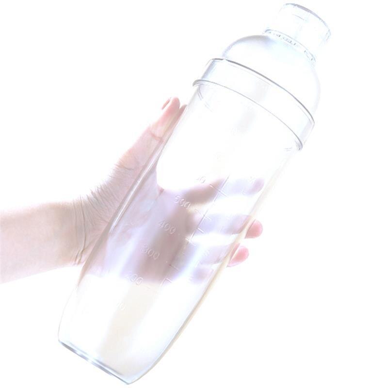 Coctelera de plástico transparente para cócteles, herramienta mezcladora de 350/500/700/1000ml a prueba de golpes para Martini, coctelera para bebidas: Matte Scale 1000ml